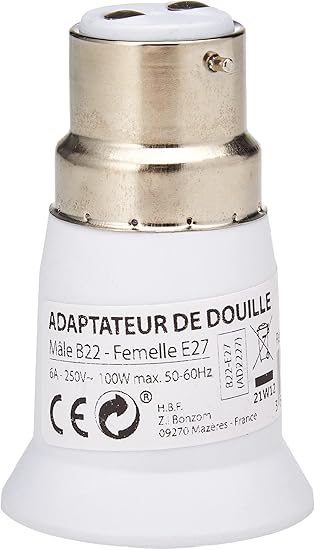 Adaptateur Douille Male B22 Femelle E27 Bte10 P.U