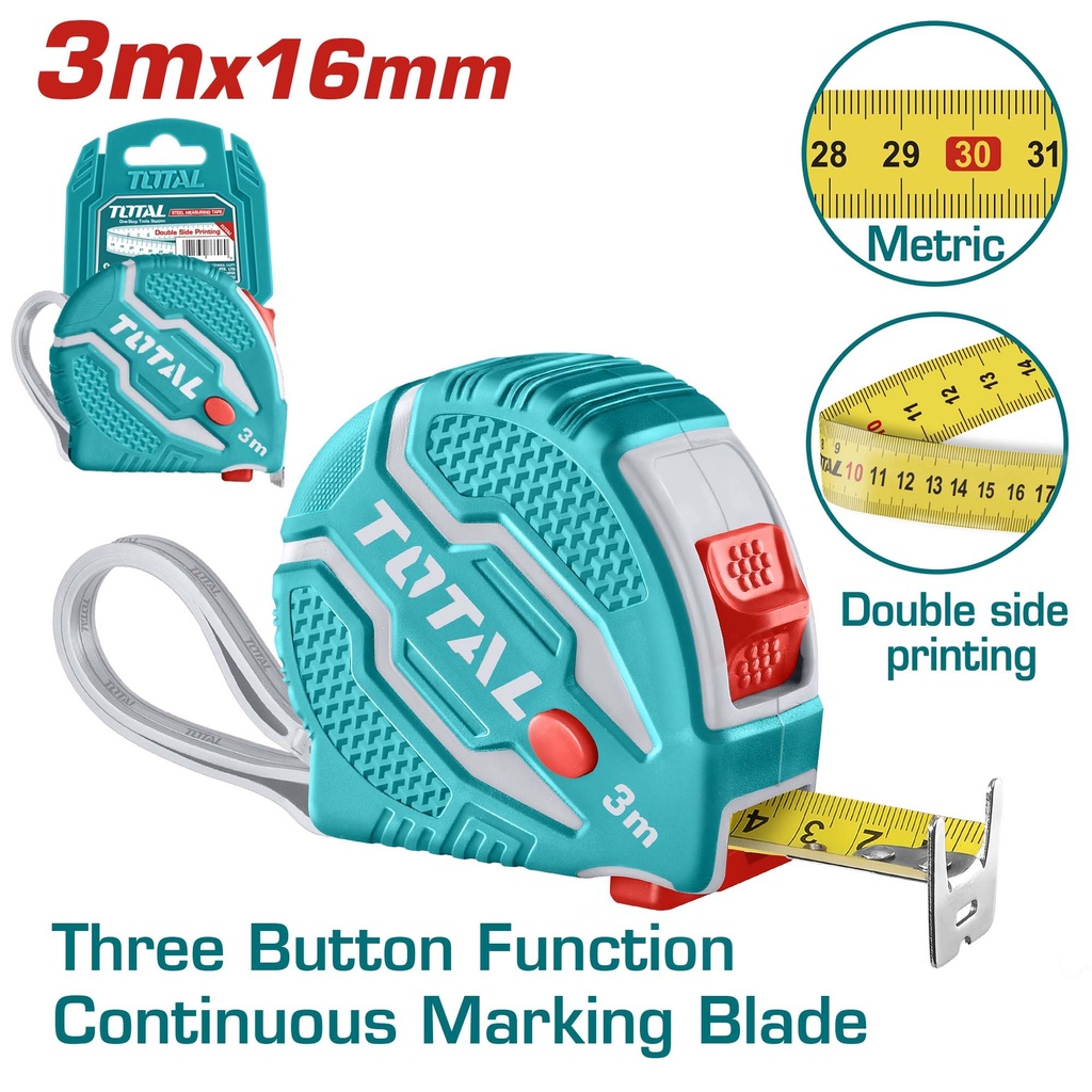 Mesure Mètres 3m x 16mm TMT126031M Bte12 P.U  