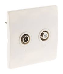 Prise TV/SAT 9,5mm  Vis+Griffes Blanc Bte 10 P.U 