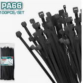 Collier Plastique Noir 400x7,6mm Sachet 100pcs THTCTB40076